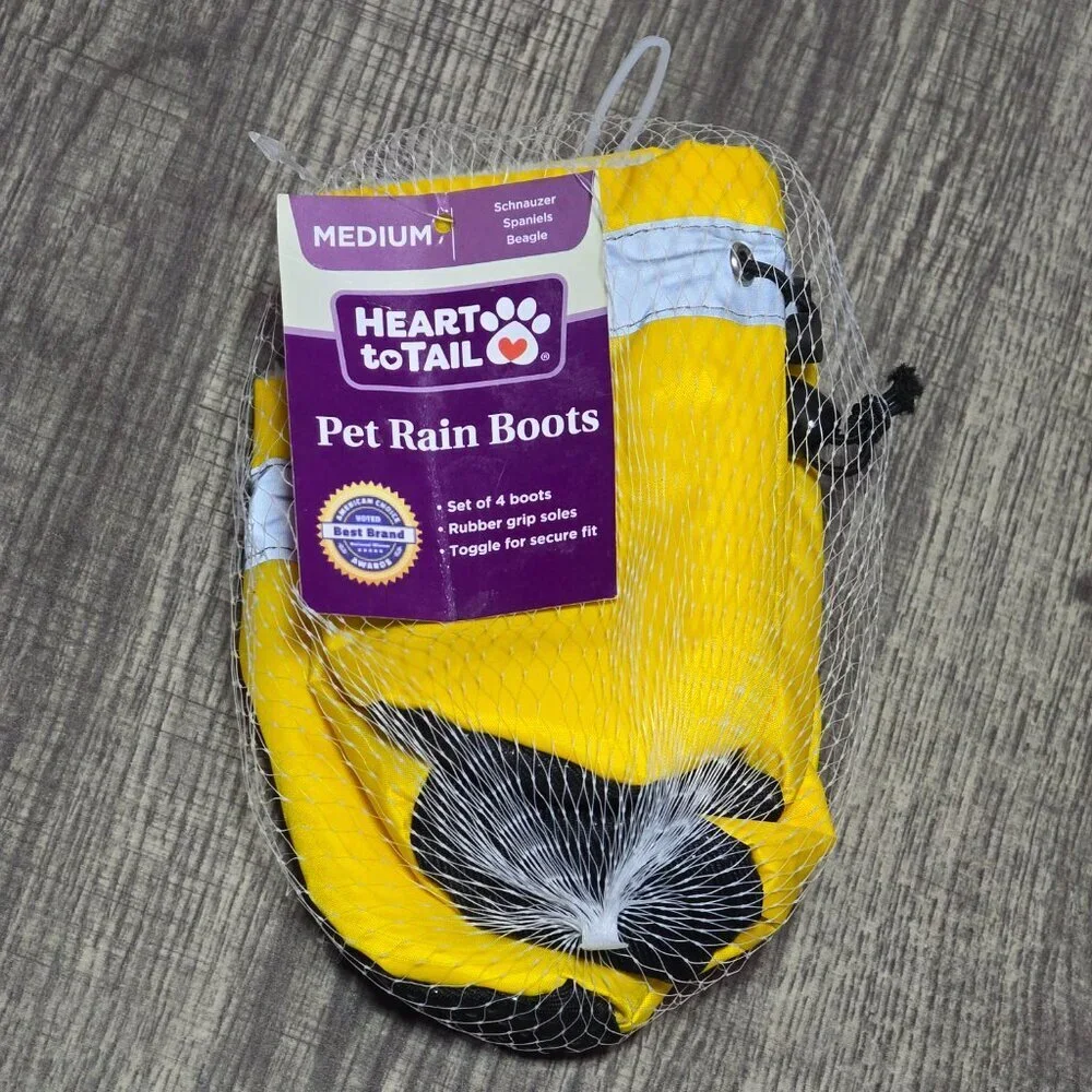 Heart To Tail Medium Dog Rain Boots Brand New